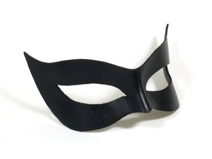 Black Cat Leather Mask - Side View