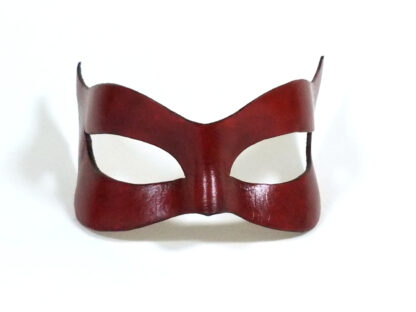 Red Leather Cat Mask - Front View