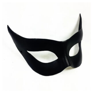 Black Leather Catwoman Mask - Side View