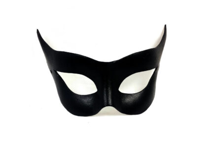 Black Leather Catwoman Mask - Front View