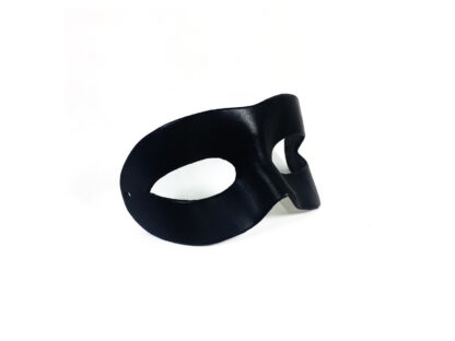 Black Leather Domino Masquerade Mask - Side View