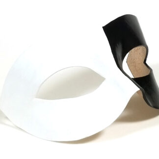 Half Black and Half White Leather Mask - Right Side