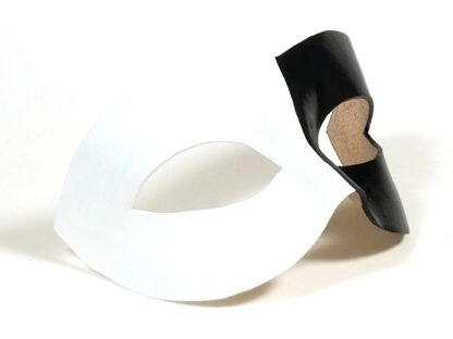 Half Black and Half White Leather Mask - Right Side