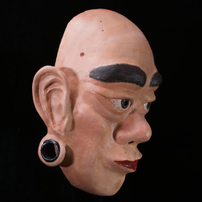 "Marktor" - a papier mâché and fiber clay mask - Side view.