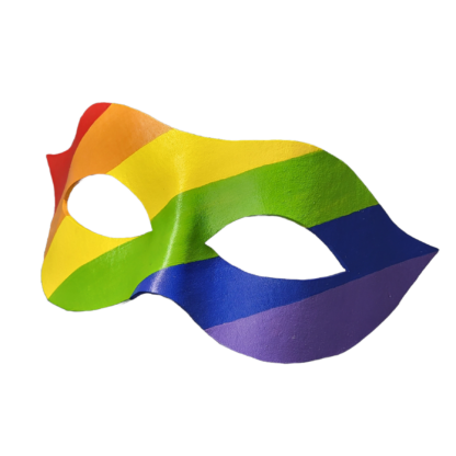 Rainbow Pride leather mask - left side