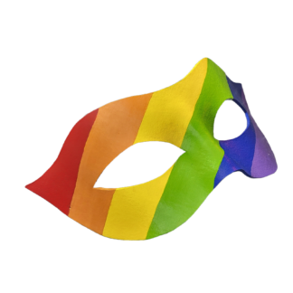 Rainbow Pride leather mask - right side